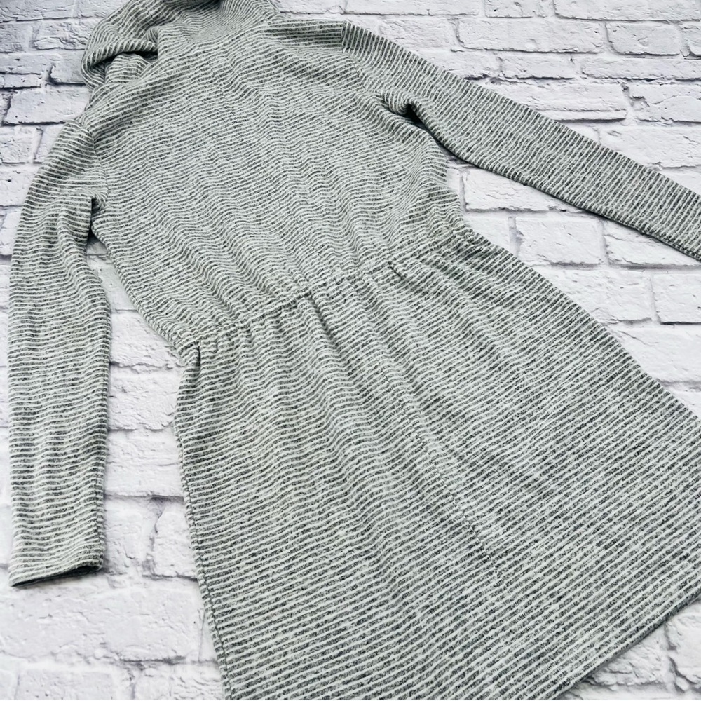 Lou & Grey for Loft Striped Midi Dress Size XS Grey White Stripe Super Soft - Picture 5 of 8